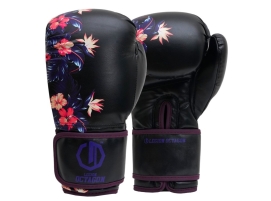 Rękawice bokserskie damskie Legion Octagon Flower black/purple + workoplecak GRATIS
