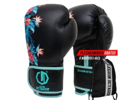 Rękawice bokserskie damskie Legion Octagon Flower black/sea green + workoplecak GRATIS