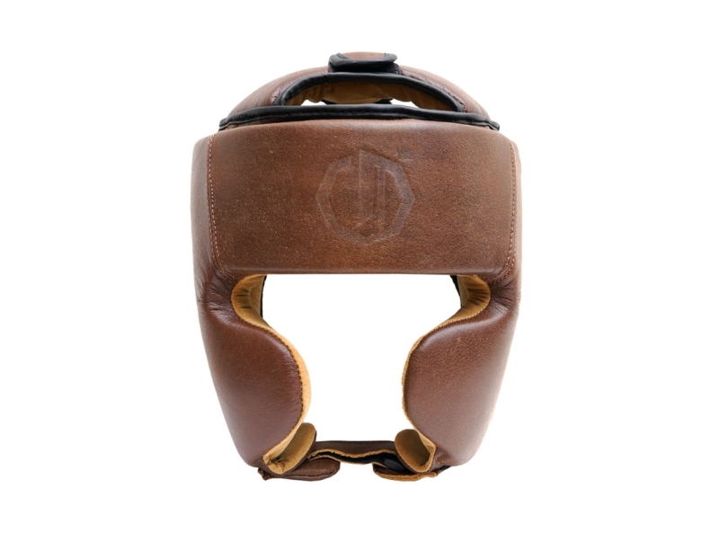 Kask bokserski Legion Octagon PRO Oldschool brown SKÓRA