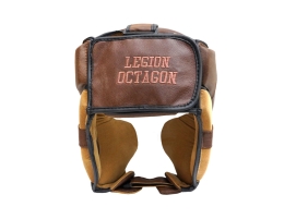 Kask bokserski Legion Octagon PRO Oldschool brown SKÓRA