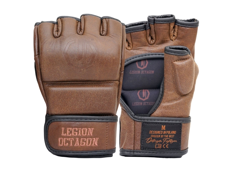Rękawice MMA Legion Octagon PRO Oldschool brown SKÓRA