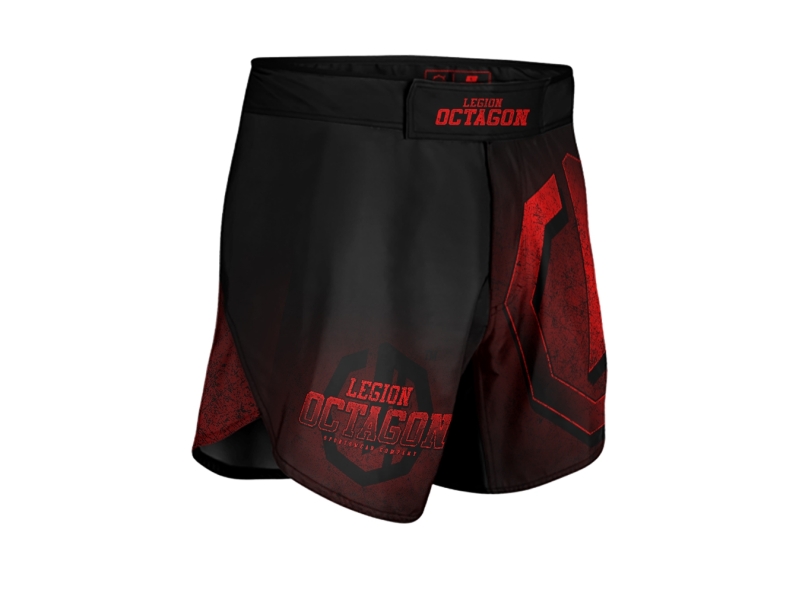 Spodenki Szorty MMA Legion Octagon Conquest Black/Red – Profesjonalne Szorty Treningowe