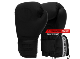 Rękawice bokserskie Legion Octagon PRO black/black plecakoworek GRATIS!