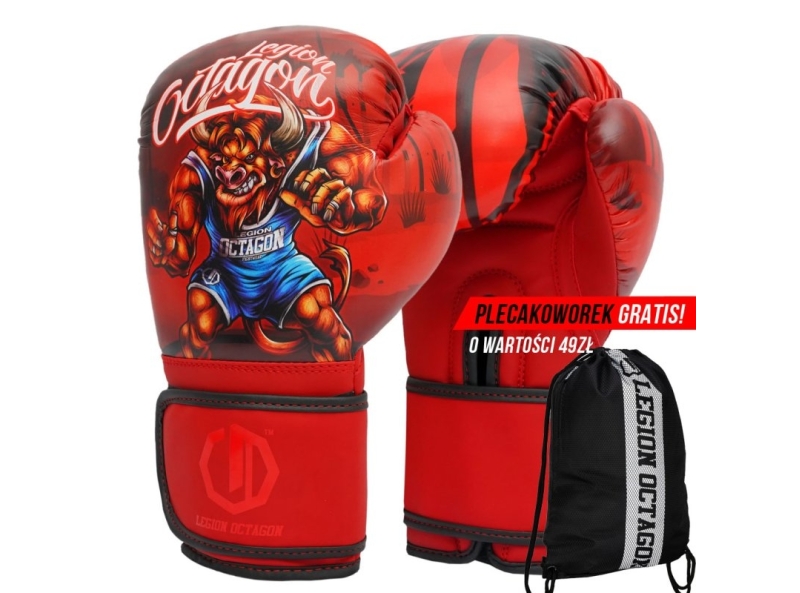 Rękawice bokserskie dziecięce Legion Octagon Bull plecakoworek GRATIS!