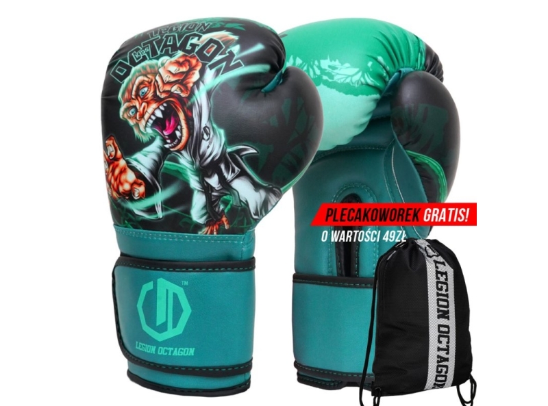 Rękawice bokserskie dziecięce Legion Octagon Monkey plecakoworek GRATIS!