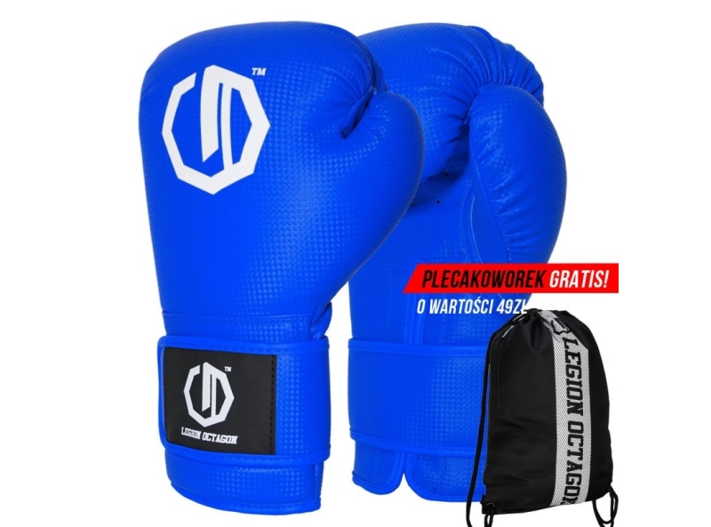 Rękawice bokserskie Legion Octagon Kevlar blue plecakoworek GRATIS!