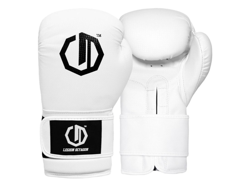 Rękawice bokserskie Legion Octagon Kevlar White – do treningu i sparingów