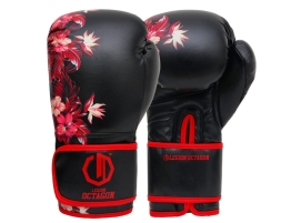 Rękawice bokserskie damskie Legion Octagon Flower black/red + workoplecak GRATIS